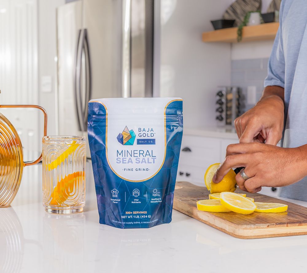 Baja Gold Mineral Sea Salt Fine Grind kaufen | Voller natürlicher Mineralien & Spurenelementen | Unraffiniert & sonnengetrocknet | Jetzt probieren!