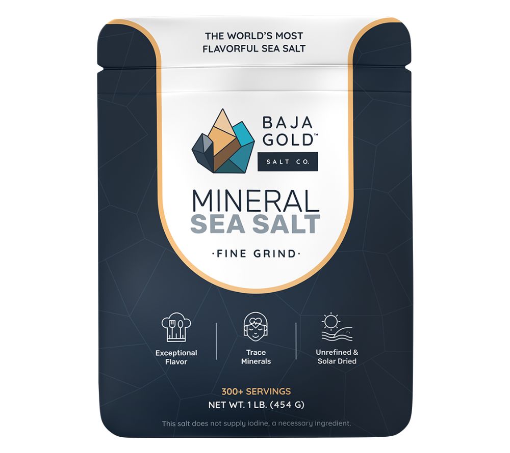 Baja Gold Mineral Sea Salt Fine Grind kaufen | Voller natürlicher Mineralien & Spurenelementen | Unraffiniert & sonnengetrocknet | Jetzt probieren!