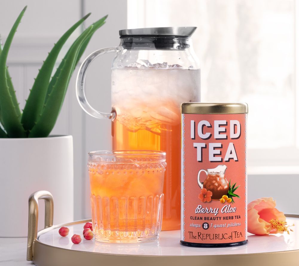 Berry Aloe Iced Tea | Exotic Beauty im Glas | Mit Aloe, Pitaya & Hibiskus | Koffeinfrei & vegan | 8 Teebeutel für Quart-Format | Jetzt probieren!