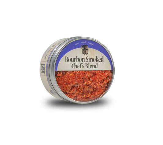 Bourbon Smoked Chef’s Blend von Bourbon Barrel Foods – rauchige Gewürzmischung mit Meersalz, Pfeffer & Paprika. Jetzt online kaufen bei Madevegan!