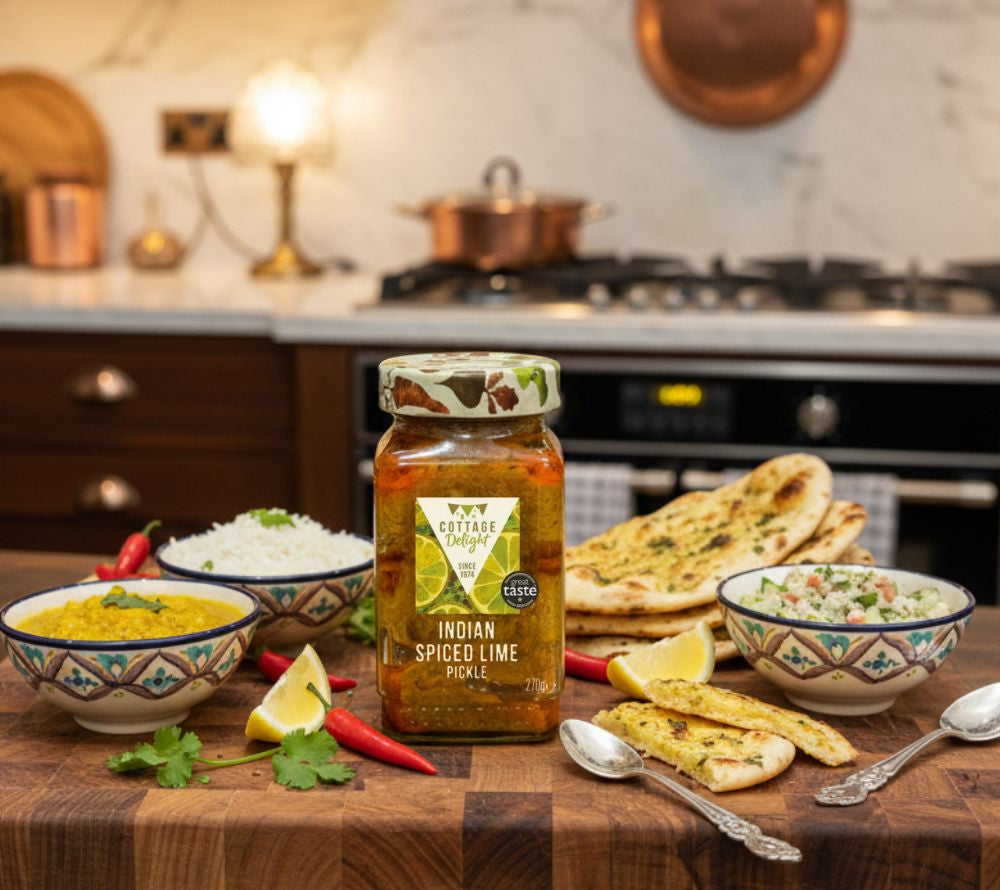 Indian Spiced Lime Pickle von Cottage Delight (270 g Glas)
