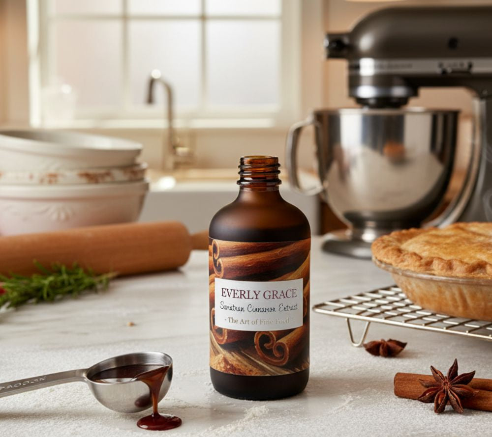 Everly Grace Organic Cinnamon Extract – intensiver Bio-Zimtextrakt aus Sumatra. Vegan, aromatisch & vielseitig für Backen, Drinks & Desserts. Jetzt online bestellen.