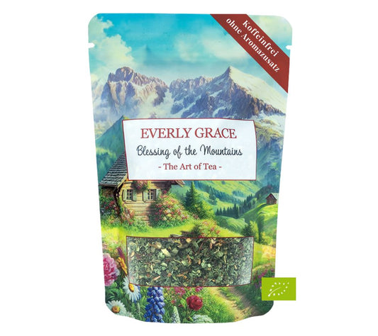 Everly Grace Blessing from the Mountain Tea kaufen – Bio-Kräutertee ohne Koffein. Natürlich, beruhigend & perfekt für entspannte Genussmomente.