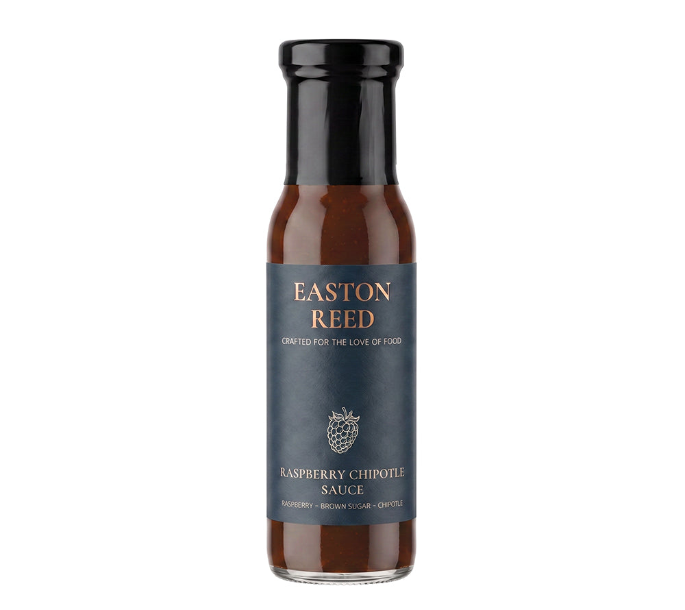 Raspberry Chipotle Sauce von Easton Reed kaufen – fruchtig-rauchige BBQ-Sauce mit Himbeeren, Chipotle und Tomate. Ideal zu Grillgemüse.