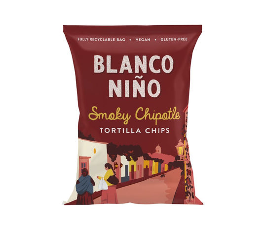 Smoky Chipotle Tortilla Chips von Blanco Niño entdecken | 100 % vegan & glutenfrei | nach aztekischer Methode hergestellt | EU-weiter Versand