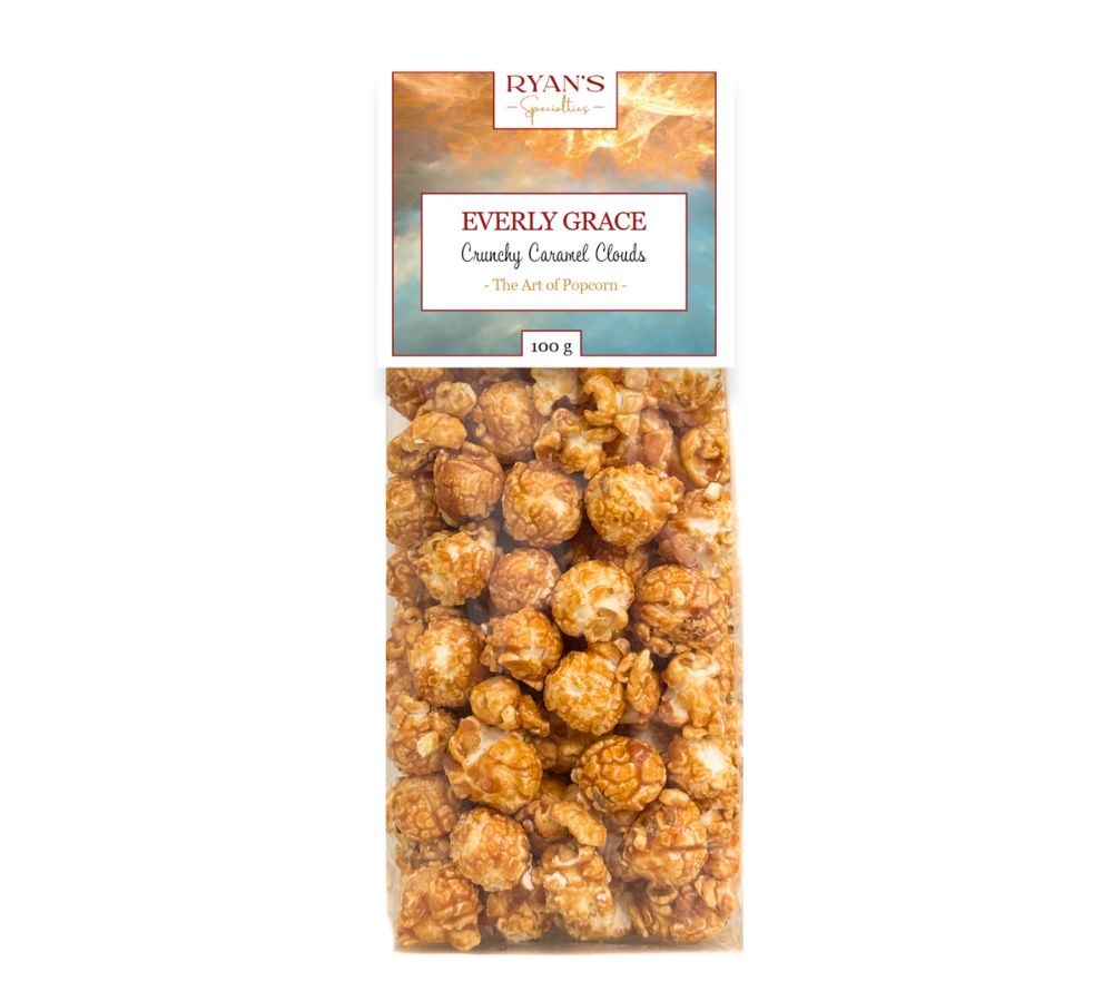 Popcorn Crunchy Caramel Clouds von Everly Grace kaufen | Knuspriges Karamell Popcorn | Intensiver Geschmack, 100 % vegan | Perfekt für jeden Anlass