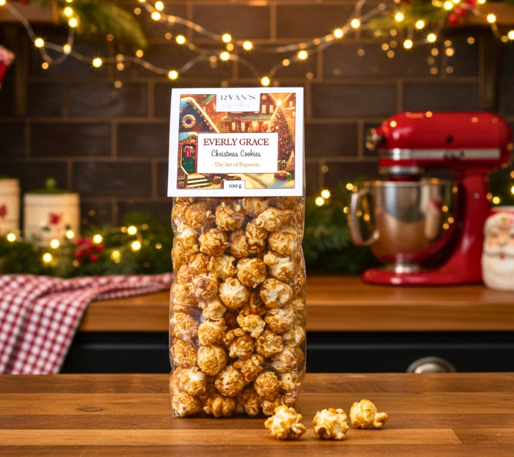 Everly Grace Christmas Cookies Popcorn kaufen | Süßes Karamell & würzige Spekulatius-Aromen | Perfekt für festliche Anlässe oder als Jahreszeit-Snack | 100 % natürlich & vegan