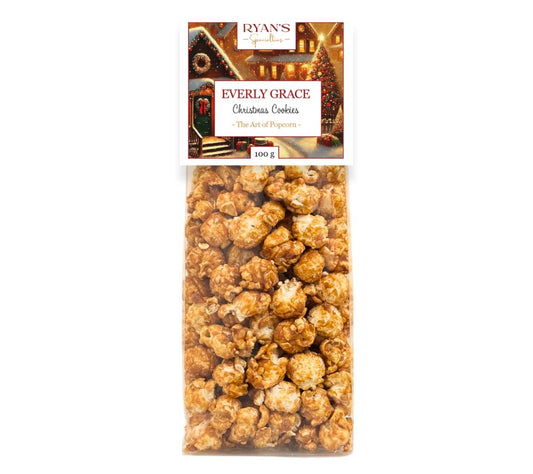 Everly Grace Christmas Cookies Popcorn kaufen | Süßes Karamell & würzige Spekulatius-Aromen | Perfekt für festliche Anlässe oder als Jahreszeit-Snack | 100 % natürlich & vegan | EU-weiter Versand