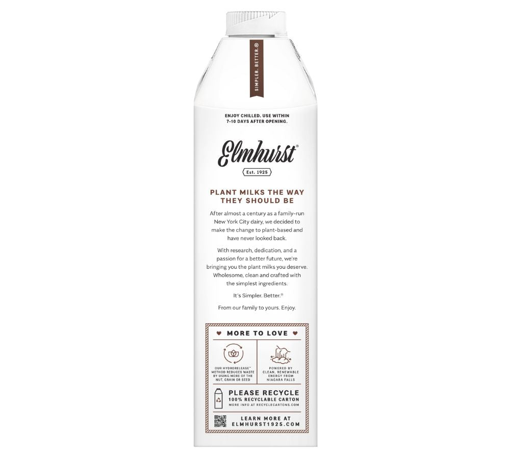 Chocolate Oat Milk von Elmhurst | 100 % vegan, laktosefrei & glutenfrei | gesunde Alternative | nussig-milder Geschmack mit reichhaltiger Schokolade | EU-weiter Versand