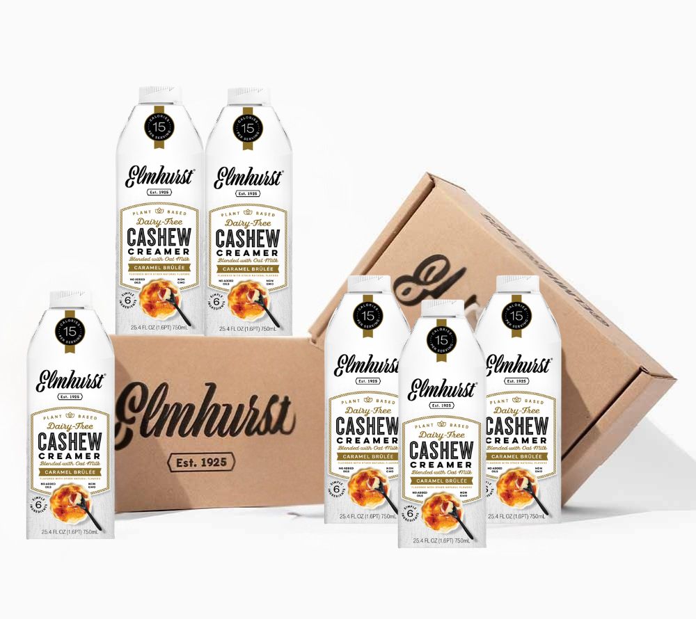 Caramel Brulee Cashew Creamer von Elmhurst | Verfeinere deinen Kaffee | perfekte Balance aus Cashew-Milch & Karamell | Natürlich & unwiderstehlich ☕
