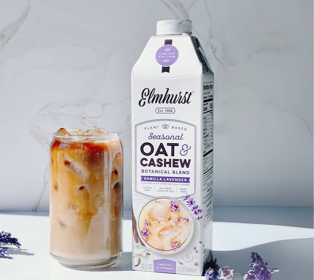 Vanilla Lavendar Oat Cashew Milk von Elmhurst kaufen | Deine florale Oat-Milk-Revolution | Frühling im Glas | Perfekt für Deinen Iced Latte | EU-weiter Versand