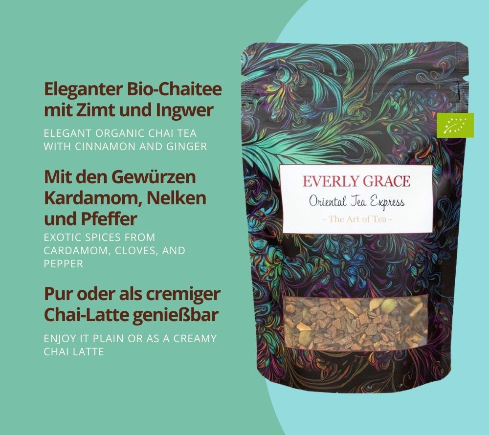 Oriental Tea Express von Everly Grace kaufen | Dein Ticket in die Welt des legendären Chai 🚂 Inspiriert vom Glamour des legendären Orient Express | 100% Bio