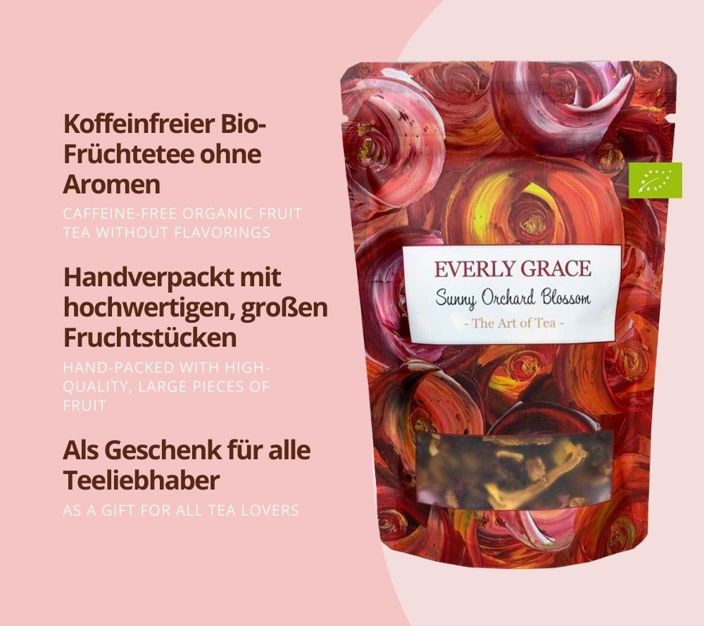 Sunny Orchard Blossom von Everly Grace kaufen | Dein Früchte-Glow in Bio! 🌸 Absoluter Game Changer unter den Früchtetees! 🌸 intensiv, natürlicher Geschmack
