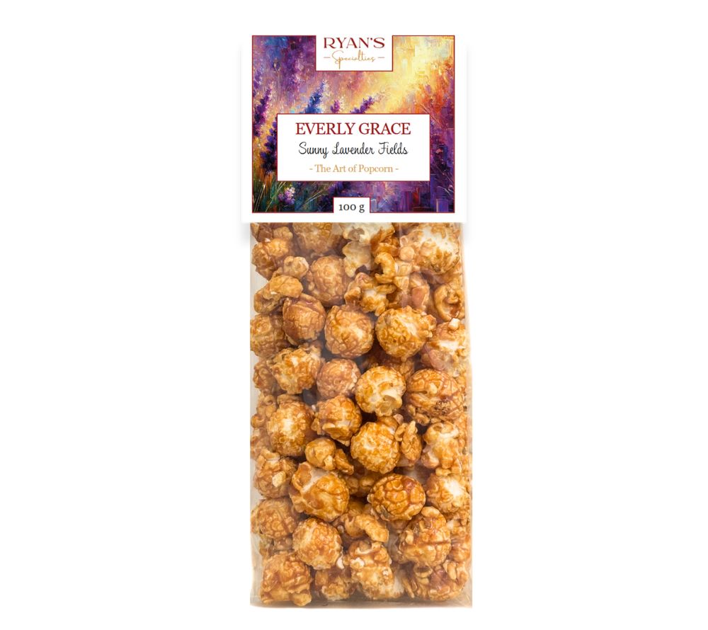 Sunny Lavender Fields Popcorn von Everly Grace | knusprig, lecker & 100 % vegan | frische Zitrone & Lavendel | EU-weiter Versand