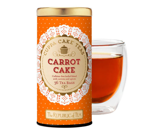 Carrot Cake Cuppa Cake Tea von The Republic of Tea kaufen | 100 % natürliche Zutaten | vegan & koffeinfrei | heiß oder kalt genießbar | EU-weiter Versand