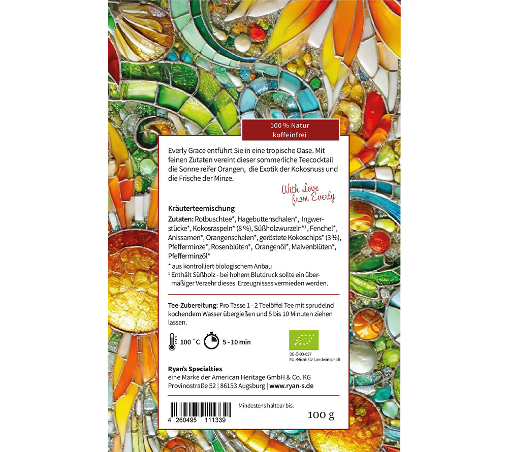Everly Grace Tea - Coconut Citrus Crush (100g-Beutel Bio-Kräutertee)