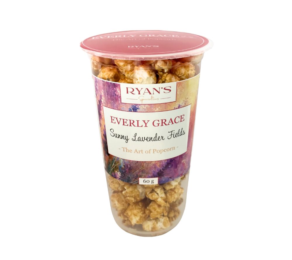 Sunny Lavender Fields Popcorn von Everly Grace | knusprig, lecker & 100 % vegan | frische Zitrone & Lavendel | EU-weiter Versand
