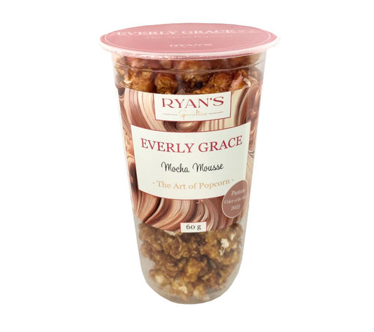 Mocha Mousse Popcorn von Everly Grace | Pantone Farbe des Jahres | knusprig, lecker & 100% vegan | EU-weiter Versand