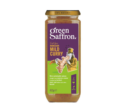 Mild Curry Sauce von Green Saffron entdecken | 100 % vegan, ohne künstliche Zusatzstoffe und authentisch Indisch | EU-weiter Versand | Jetzt probieren!