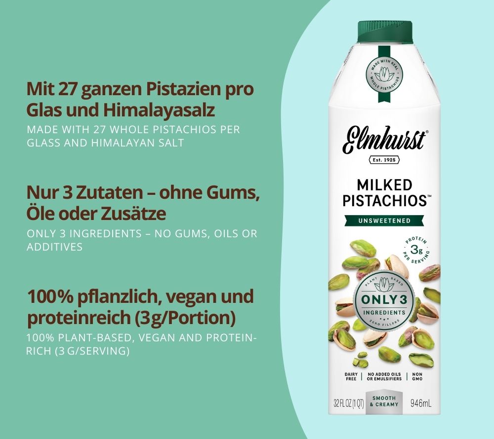 Elmhurst 1925 kaufen 🌿 Pistazien-Drink pur 🌿 100 % pflanzlich, vegan & laktosefrei 🌿 Ohne Zuckerzusatz 🌿 EU-weiter Versand 🌿 Jetzt bestellen!