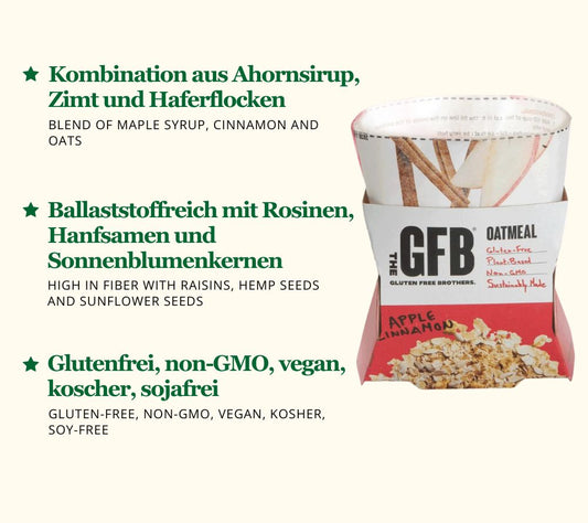 Apple Cinnamon Oatmeal Single Serve von GFB The Gluten Free Brothers