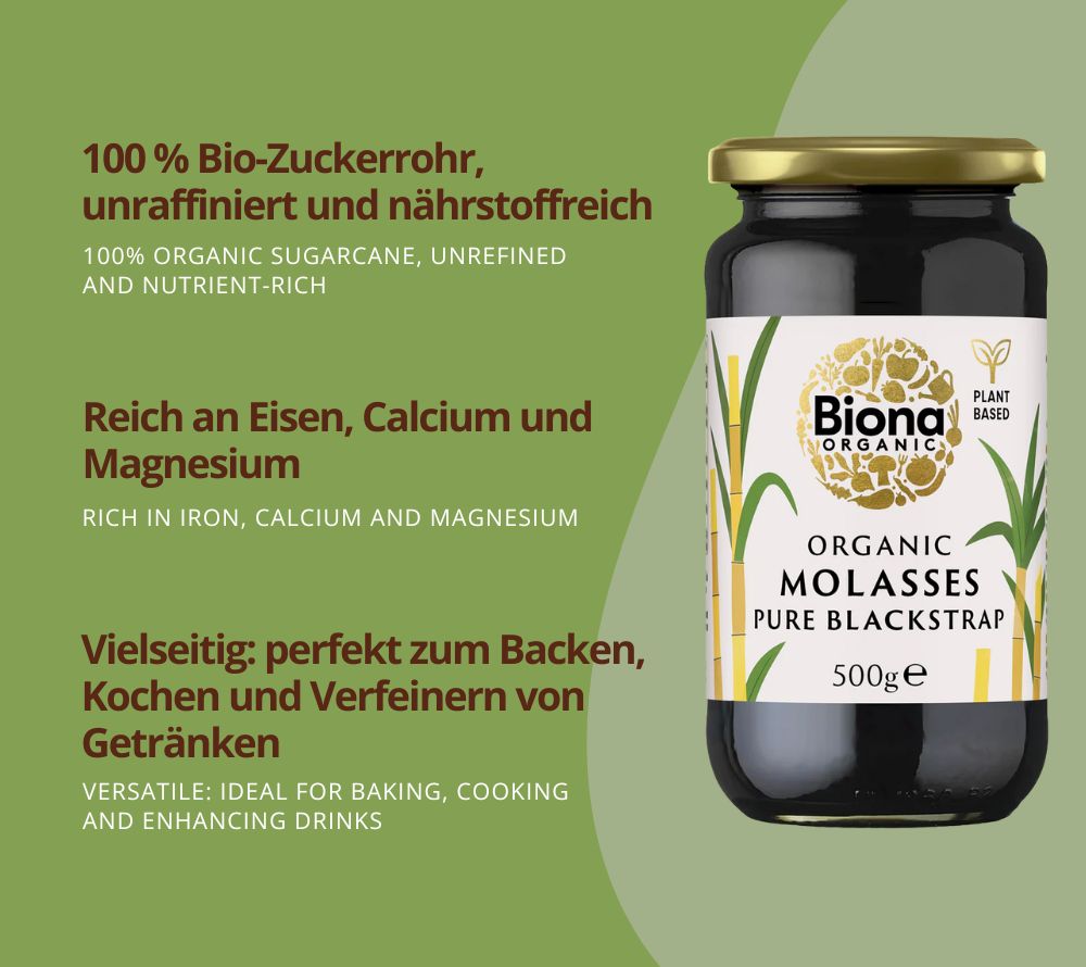 Blackstrap Molasses Organic von Biona (500 g Glas)