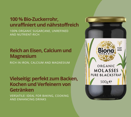 Blackstrap Molasses Organic von Biona (500 g Glas)