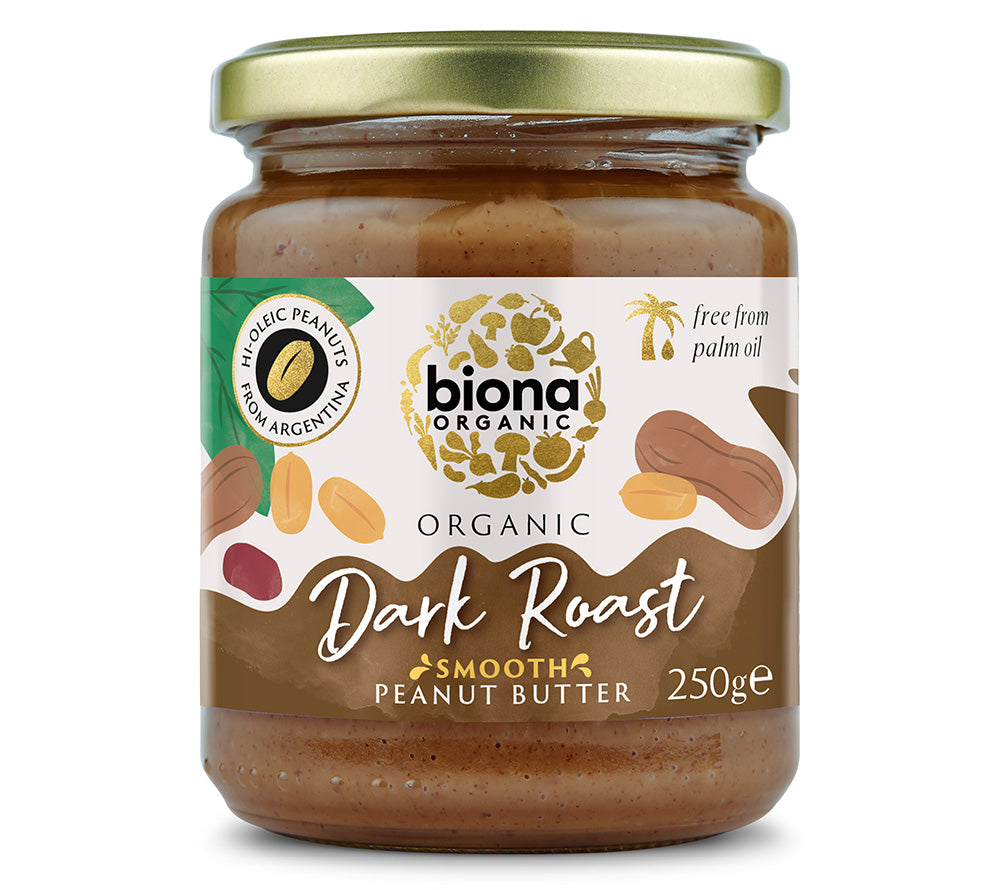 Erdnussbutter Dark Roast - cremig, mit Meersalz, in Bio-Qualität von Biona