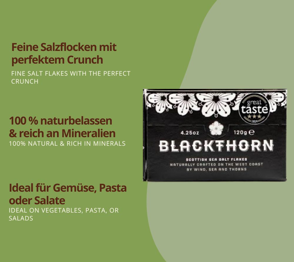 Blackthorn Scottish Sea Salt Flakes | Handgeschöpft & nachhaltig | Für Feinschmecker & Gourmets | Award-Winning Meersalz aus Schottland | Jetzt entdecken!