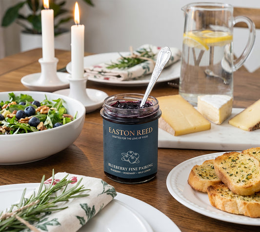 Blueberry Fine Pairing von Easton Reed kaufen – fruchtiges Blaubeer-Chutney mit Rosmarin & Zitrone. Vegan, frisch & perfekt für veganes BBQ und Sandwiches.