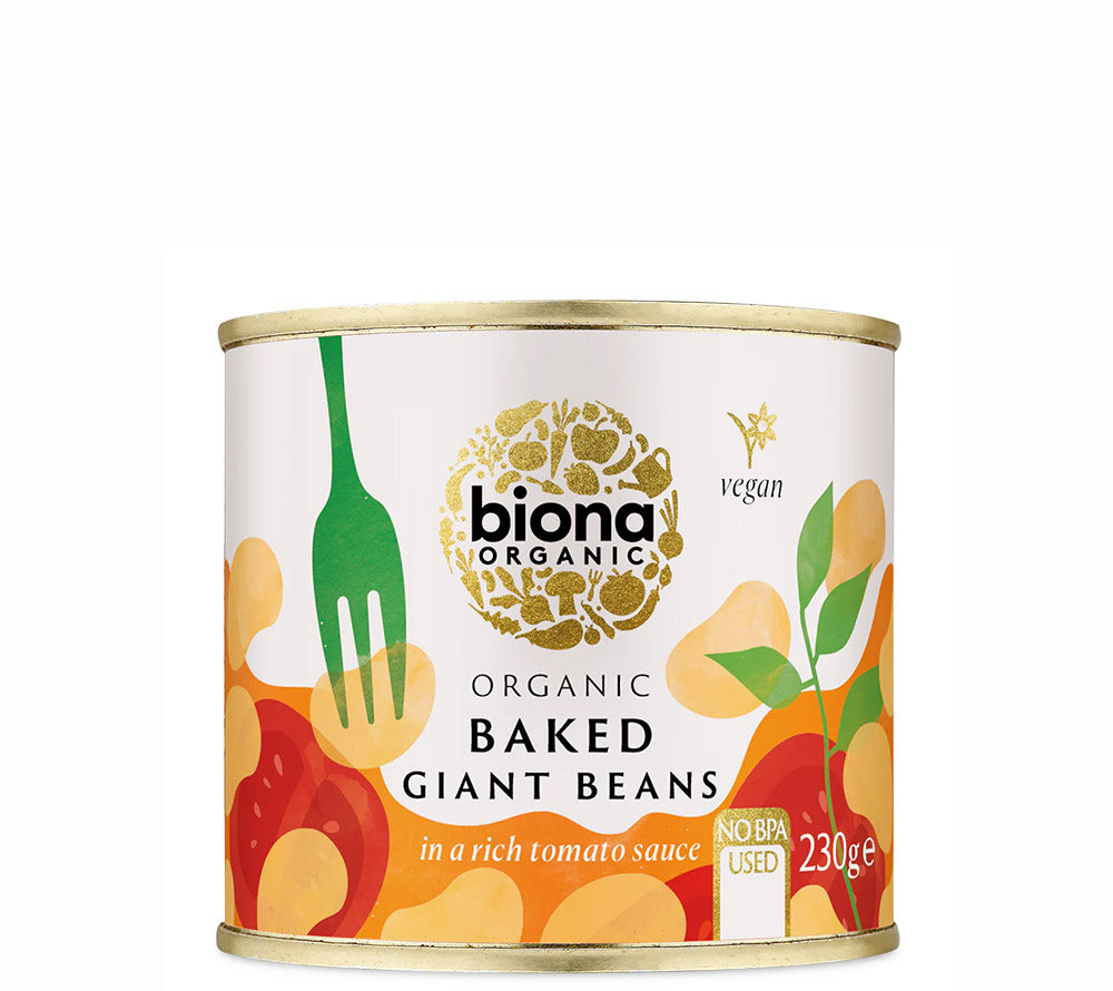 Baked Giant Beans in Tomatensauce von Biona | herzhafte, gebackene Bohnen in Tomatensauce | rein natürliche Zutaten | Deine vegane Beilage