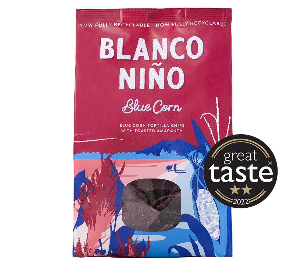 Blue Corn Tortilla Chips von Blanco Niño entdecken | 100 % vegan & glutenfrei | nach aztekischer Methode hergestellt | EU-weiter Versand