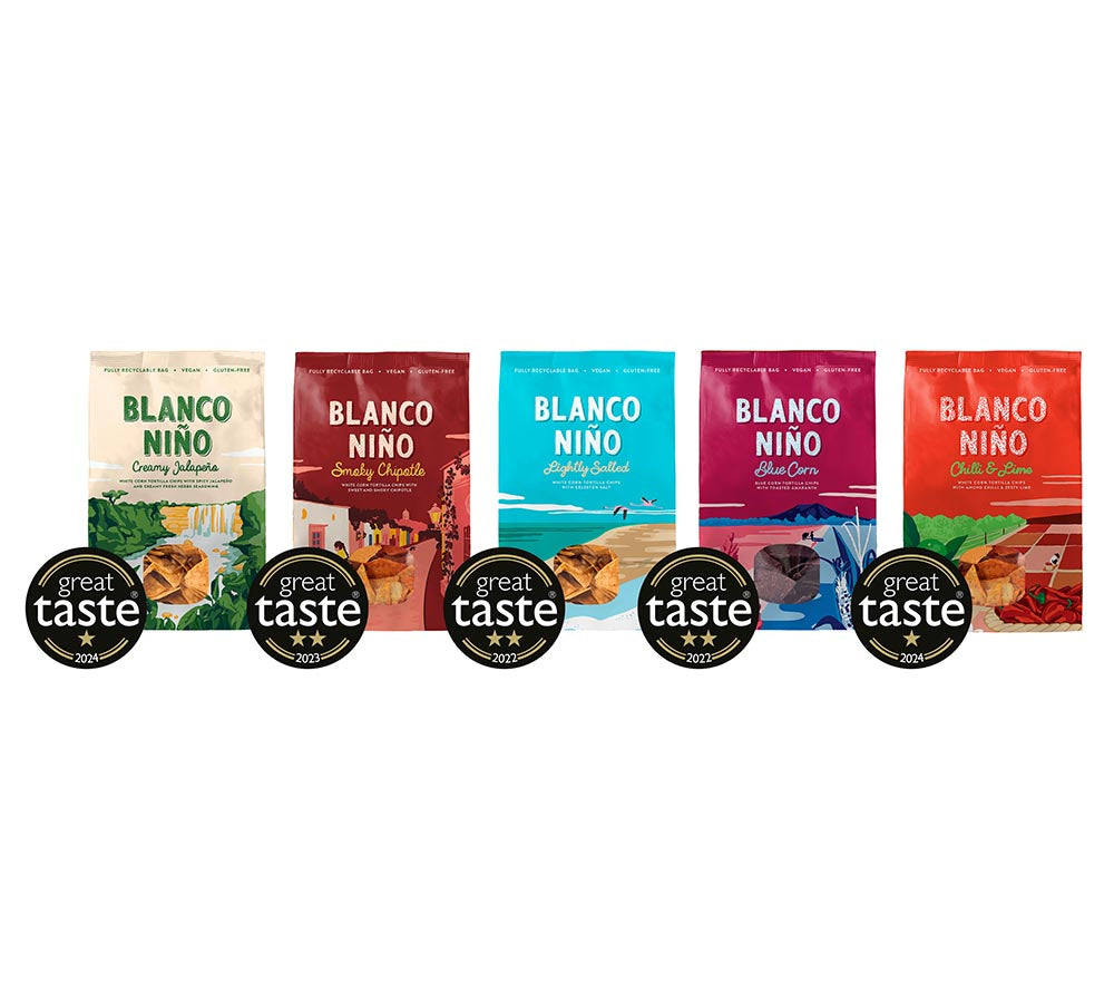 Blue Corn Tortilla Chips von Blanco Niño entdecken | 100 % vegan & glutenfrei | nach aztekischer Methode hergestellt | EU-weiter Versand