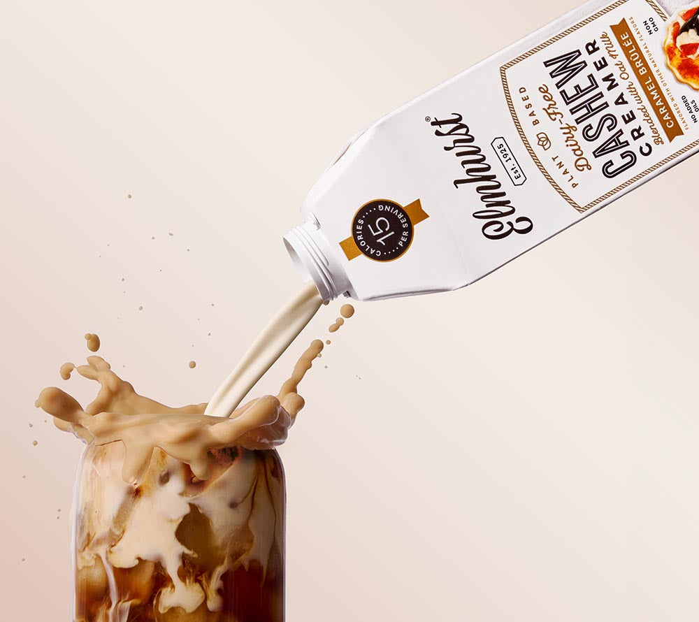 Caramel Brulee Cashew Creamer von Elmhurst | Verfeinere deinen Kaffee | perfekte Balance aus Cashew-Milch & Karamell | Natürlich & unwiderstehlich ☕