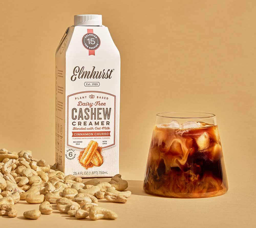 Cinnamon Churro Cashew Creamer | Dessert-Vibes für deinen Kaffee | Cremige Cashews + Churro-Zimt-Mix von Elmhurst | 100% vegan & absolut köstlich! 🍪