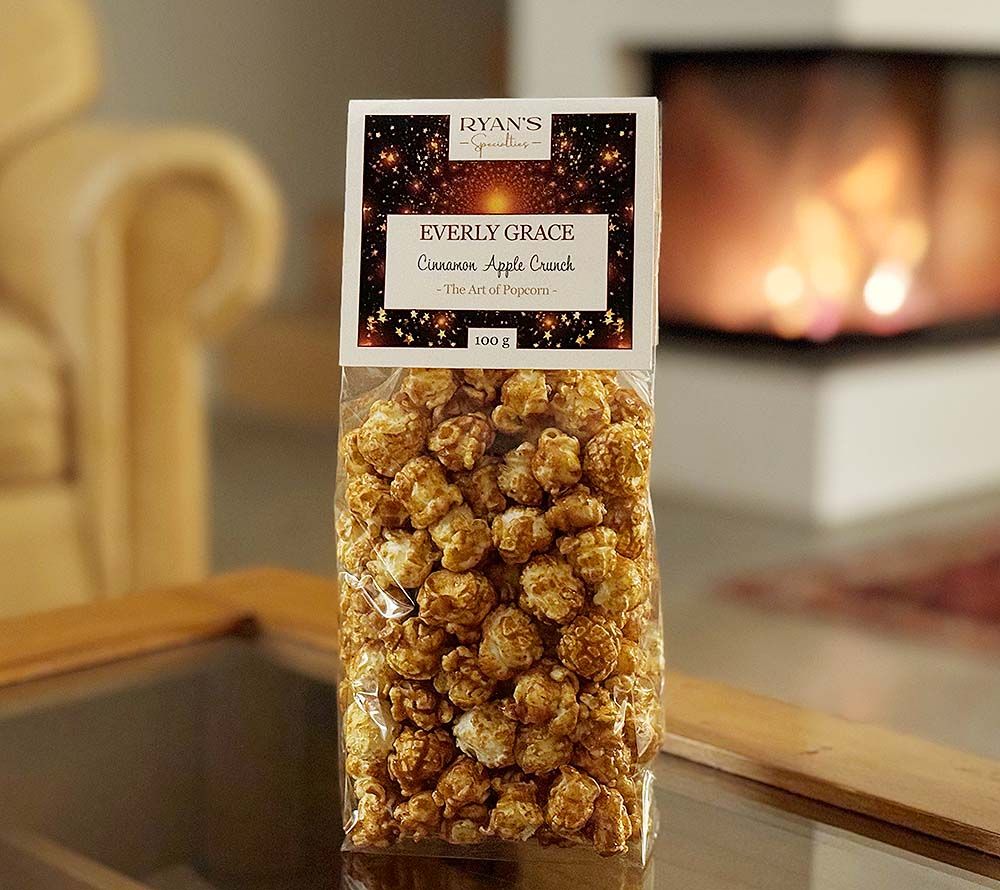 Everly Grace Popcorn Cinnamon Apple Crunch kaufen 🍎 Süßes Karamell, fruchtige Äpfel & Zimt 🍎 100 % natürlich & vegan 🍎 Perfekt für festliche Snacks