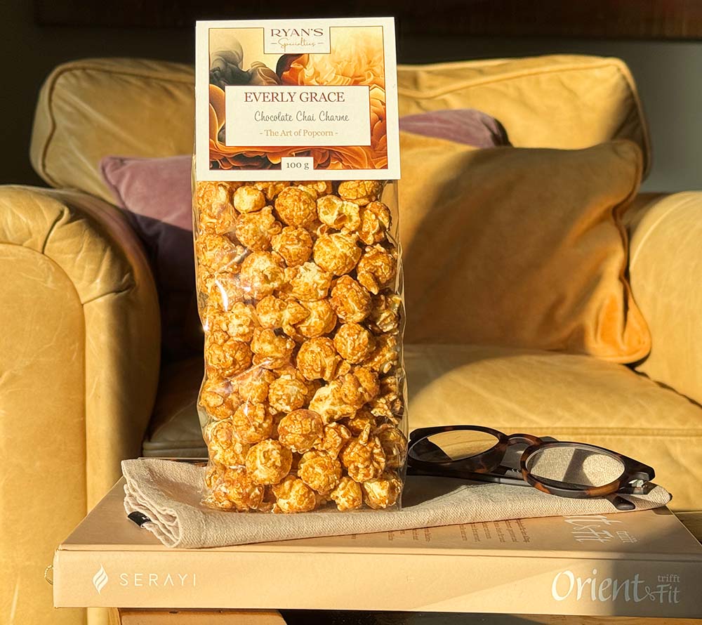 Popcorn Chocolate Chai Charme Bag 100 g von Everly Grace kaufen | feinstes Schokoladenextrakt und Chai-Gewürze | Perfekt für das Heimkino | EU-weiter Versand
