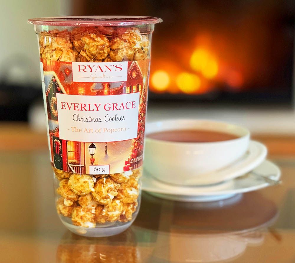 Everly Grace Christmas Cookies Popcorn kaufen | Süßes Karamell & würzige Spekulatius-Aromen | Perfekt für festliche Anlässe oder als Jahreszeit-Snack | 100 % natürlich & vegan