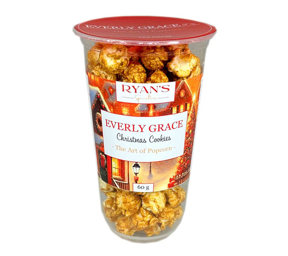 Everly Grace Christmas Cookies Popcorn kaufen | Süßes Karamell & würzige Spekulatius-Aromen | Perfekt für festliche Anlässe oder als Jahreszeit-Snack | 100 % natürlich & vegan