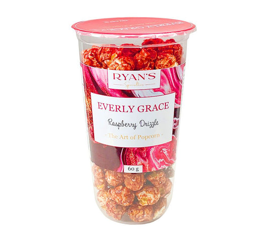 Feines Gourmet-Popcorn Raspberry Drizzle von Everly Grace ☆ Fruchtiger Himbeer-Überzug ☆ hohe Qualität ☆ 100 % vegan ☆ Jetzt probieren!