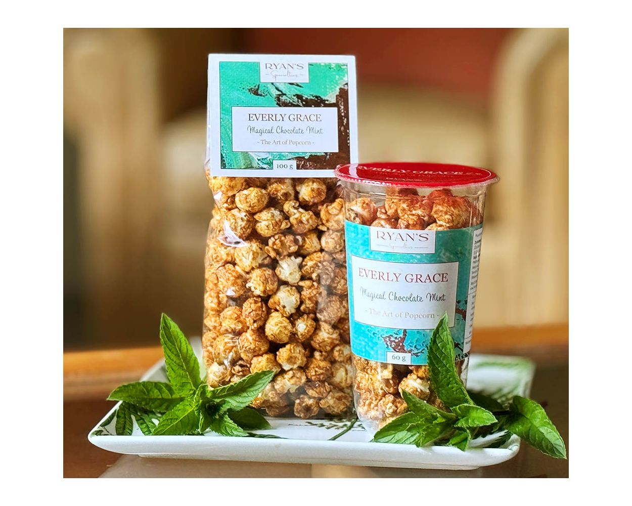 Everly Grace Popcorn Bag/Cup - Magical Chocolate Mint 100 g/60 g