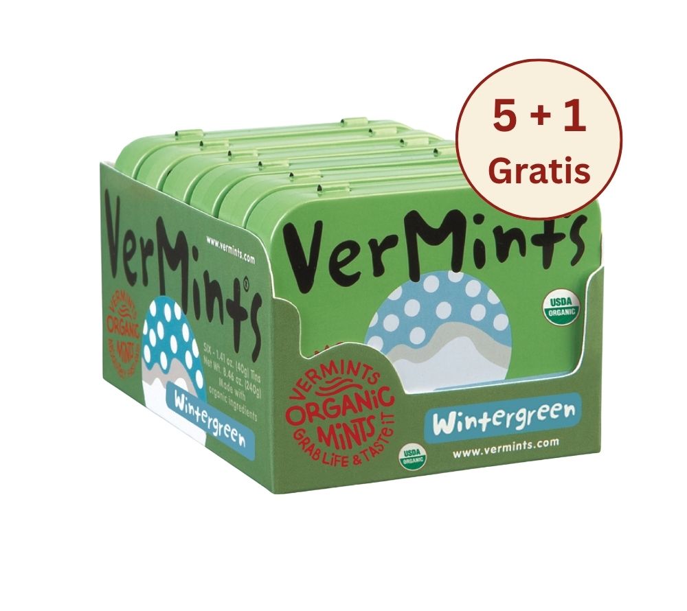 Vegane Minzpastillen von VerMints in verschiedenen Geschmacksrichtungen ♥ Glutenfrei & bio-zertifiziert ✓ frischer Atem ✓ 100 % vegan ✓ Jetzt probieren!
