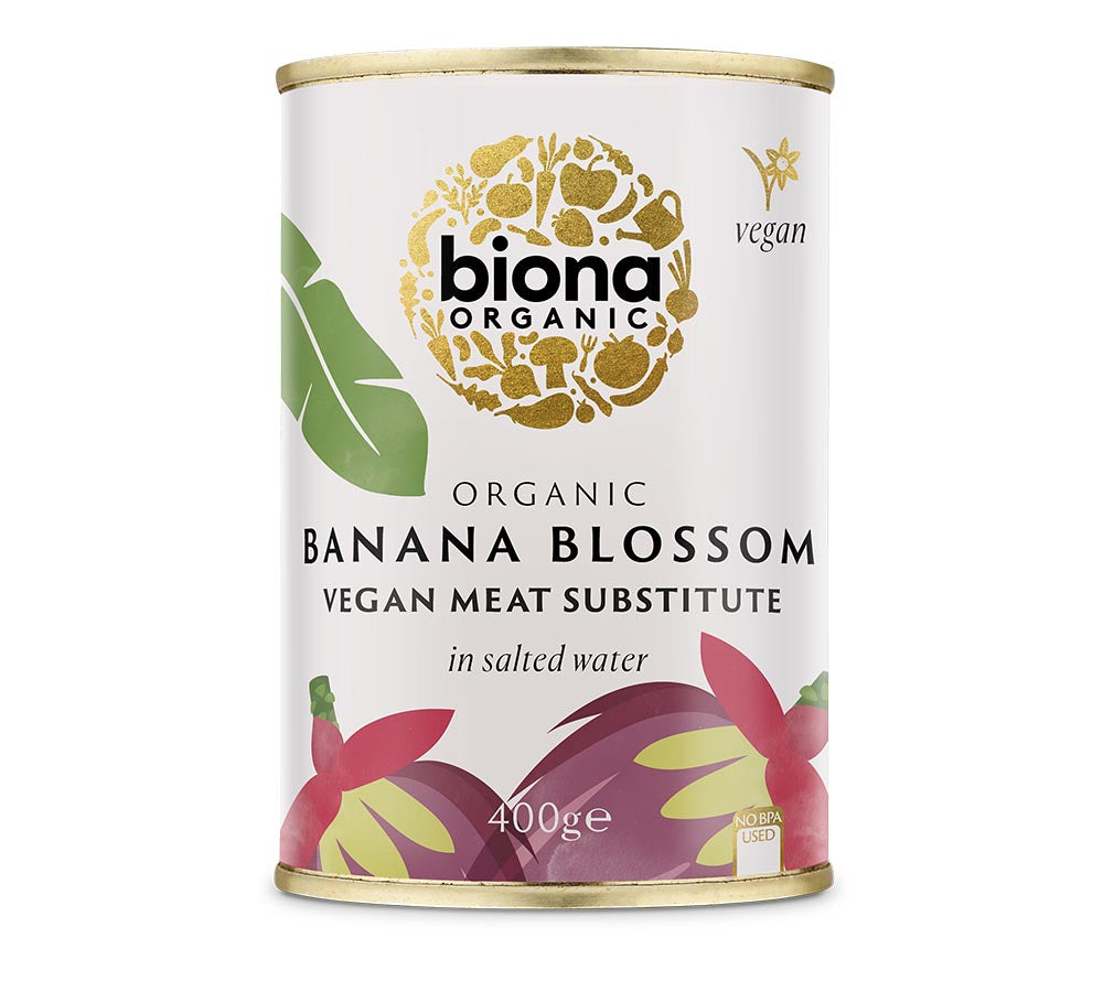 Banana Blossom von Biona kaufen | natürlicher Fleischersatz mit neutralem Geschmack | Perfekt für vegane Tacos und veganes Chili