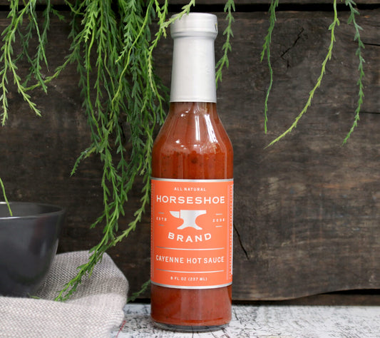 Vegane Grillsauce Cayenne Hot Sauce von Horseshoe Brand