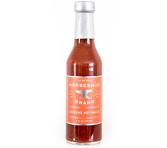 Vegane Grillsauce Cayenne Hot Sauce von Horseshoe Brand