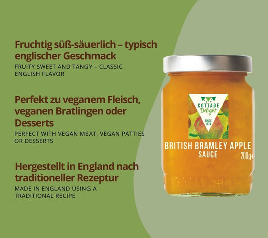 Stückige Apfelsauce mit Tradition 🍏 Als fruchtiger Kontrast zu herzhaften Gerichten 🍏 Zu veganen Bratlingen 🍏 Europaweiter Versand 🍏 Jetzt 