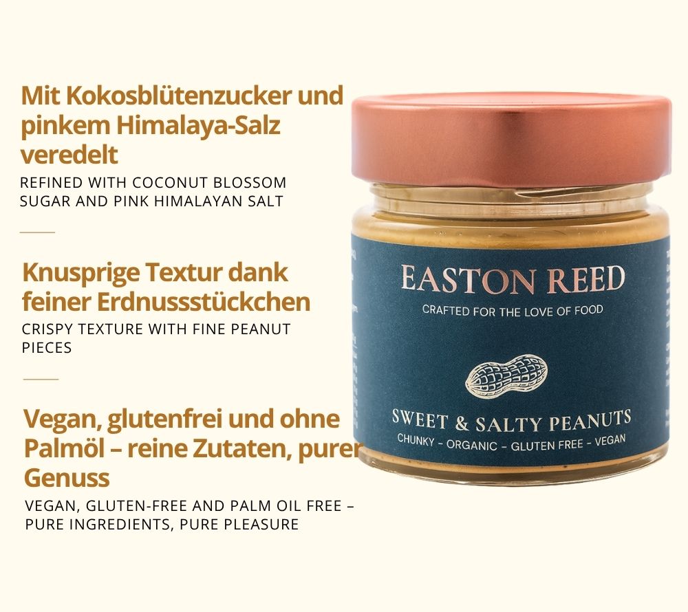 Knusprige Erdnüsse & cremige Peanut Butter mit Kokosblütenzucker & Himalayasalz