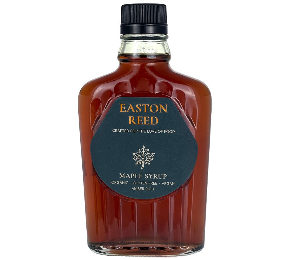 Easton Reed Maple Syrup Grade A Amber Rich – 100 % reiner Ahornsirup aus Québec. Vegan, glutenfrei, nachhaltig & ohne Zusätze. Perfekt für süße & herzhafte Gerichte.