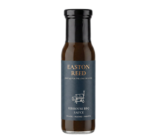 Ribhouse BBQ Sauce von Easton Reed kaufen – klassische amerikanische BBQ-Sauce mit Tomaten, Melasse, Knoblauch & Senf. Jetzt bei Madevegan entdecken!