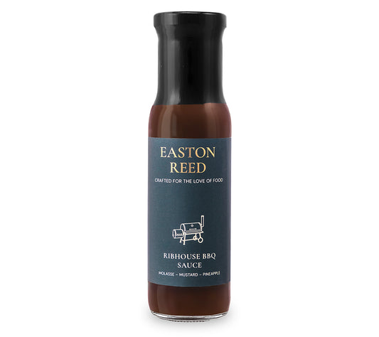 Ribhouse BBQ Sauce von Easton Reed kaufen – klassische amerikanische BBQ-Sauce mit Tomaten, Melasse, Knoblauch & Senf. Jetzt bei Madevegan entdecken!